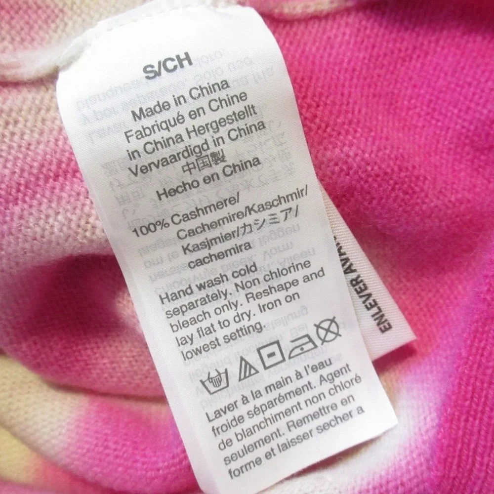 NWT J.Crew Cashmere Crewneck Sweater in Snow Larkspur Pink Tie-dye Pullover S